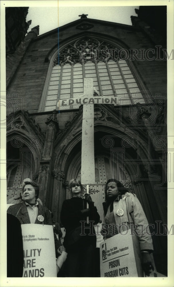 1991 Press Photo New York State Employee Union rally in downtown Albany - Historic Images
