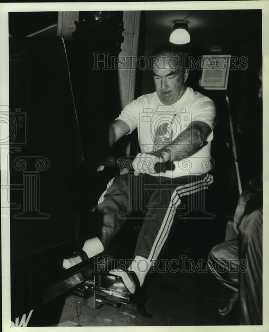 1990 Albany, New York Mayor Thomas Whalen takes stress test - Historic Images