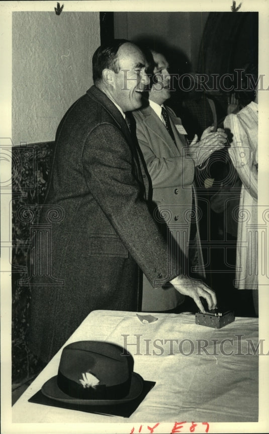 1985 Albany, New York Mayor Thomas Whalen at Hampton Plaza Building - Historic Images