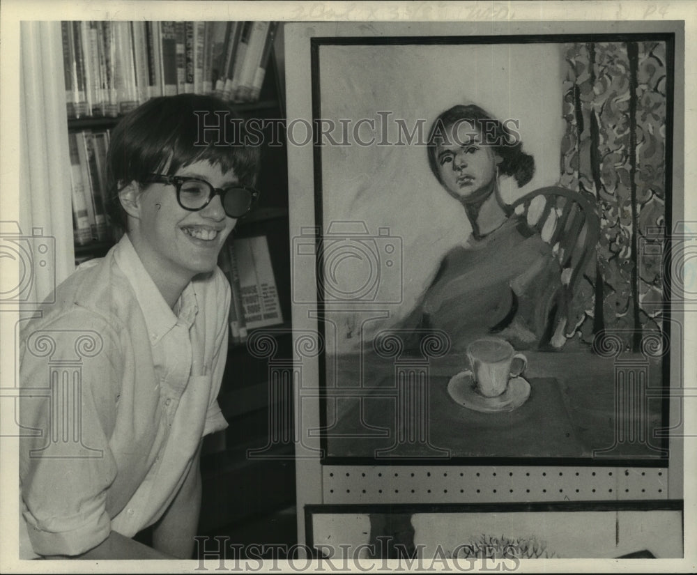 1965 Press Photo Jane Wharton Paintings on Display - tua06814-Historic Images