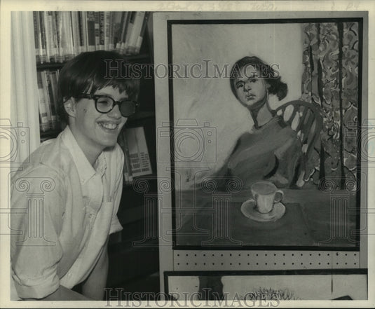 1965 Press Photo Jane Wharton Paintings on Display - tua06814-Historic Images