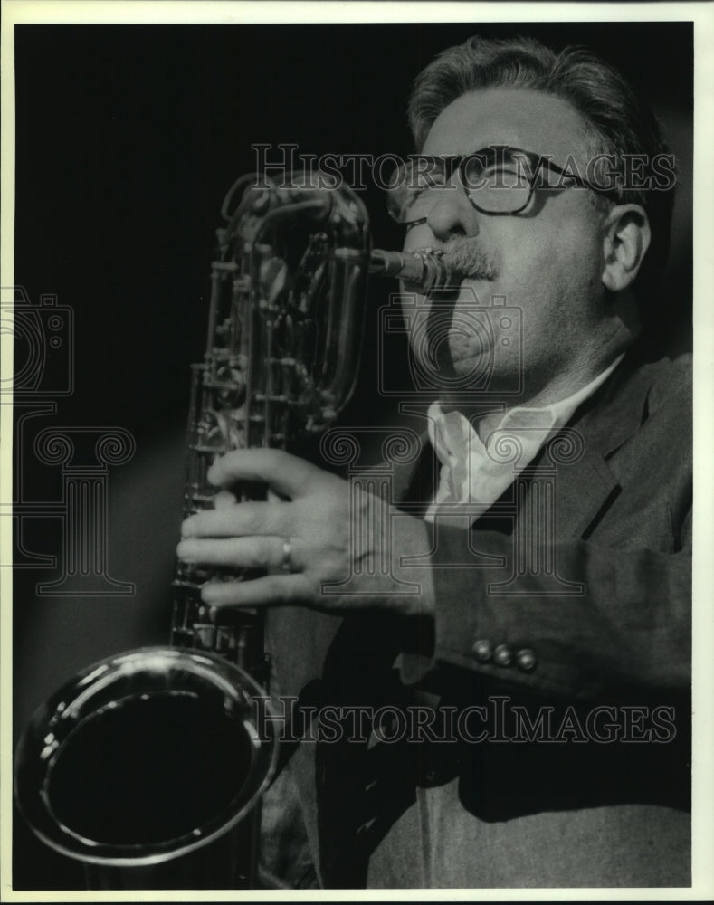 1991 Press Photo Joe Temperly plays Saxophone, Buck Clayton All-Star Swing Band- Historic Images