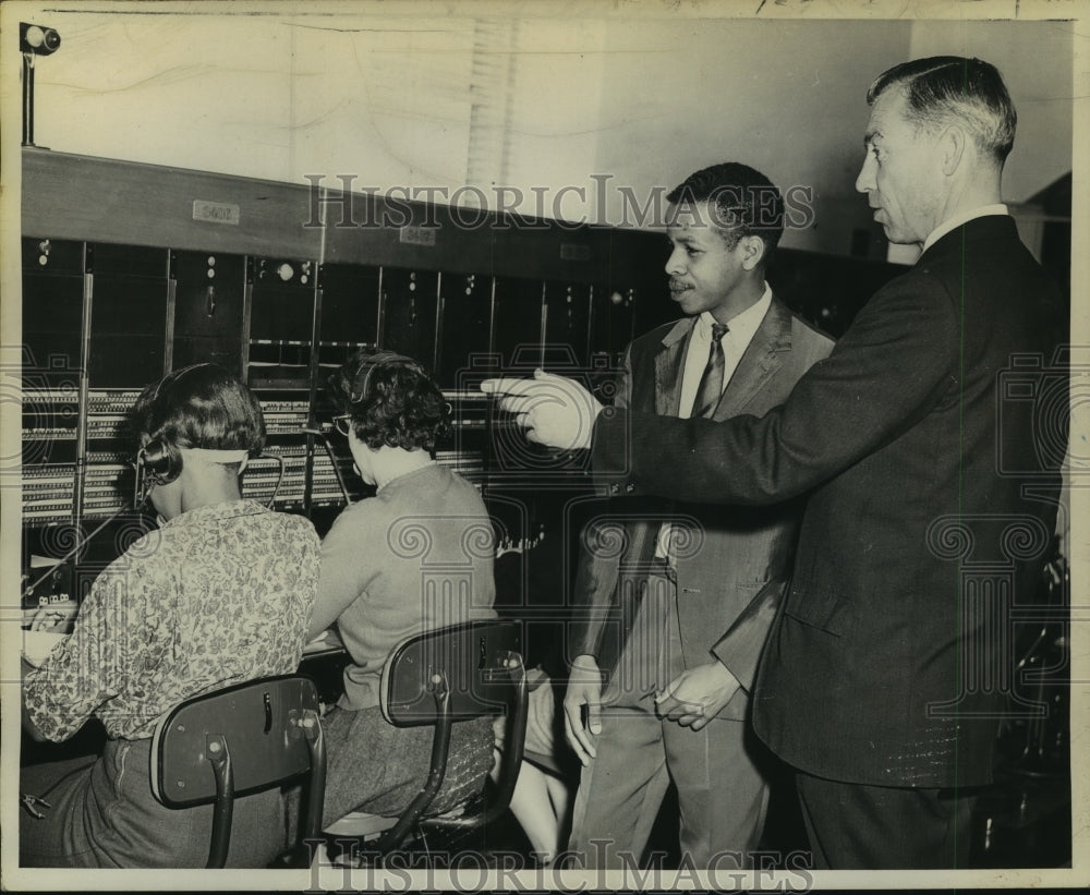 1964 David Murdock at New York Telephone office in Albany, New York - Historic Images