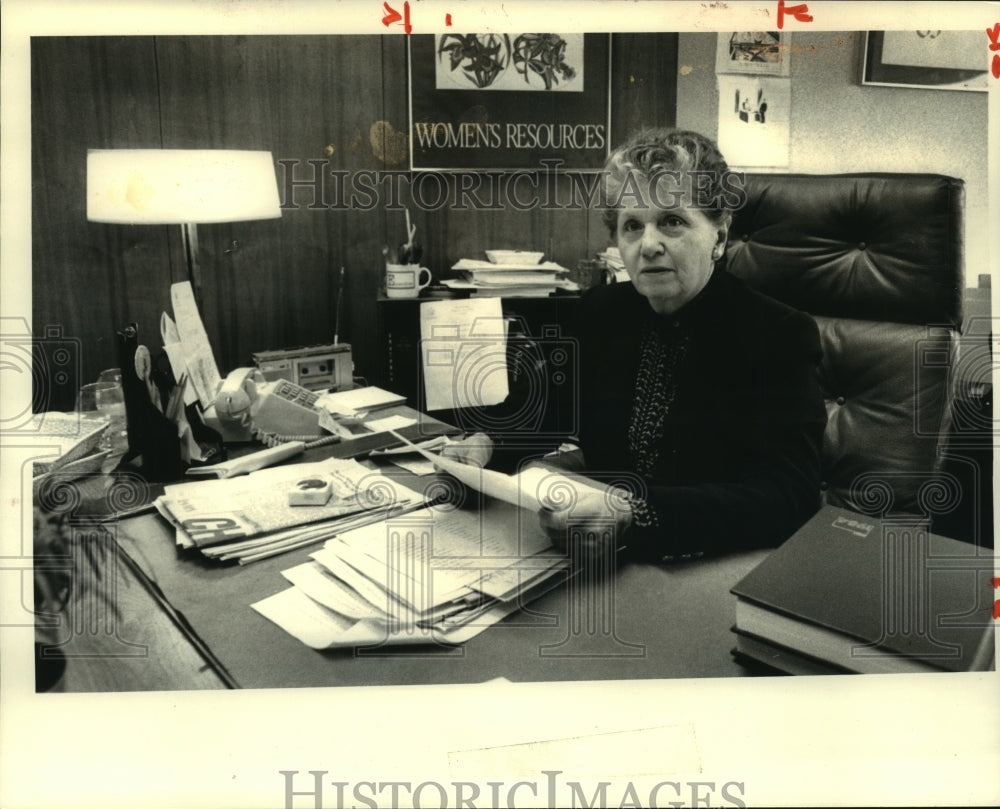 1984 Press Photo Assemblyman May Newburger in her office - tua08332 - Historic Images