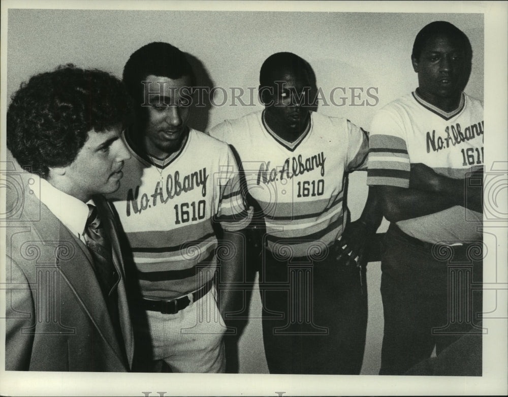 1980 Press Photo BJ White, Baryon Rdand, Mike Taylor, John Hughes. Court House - Historic Images