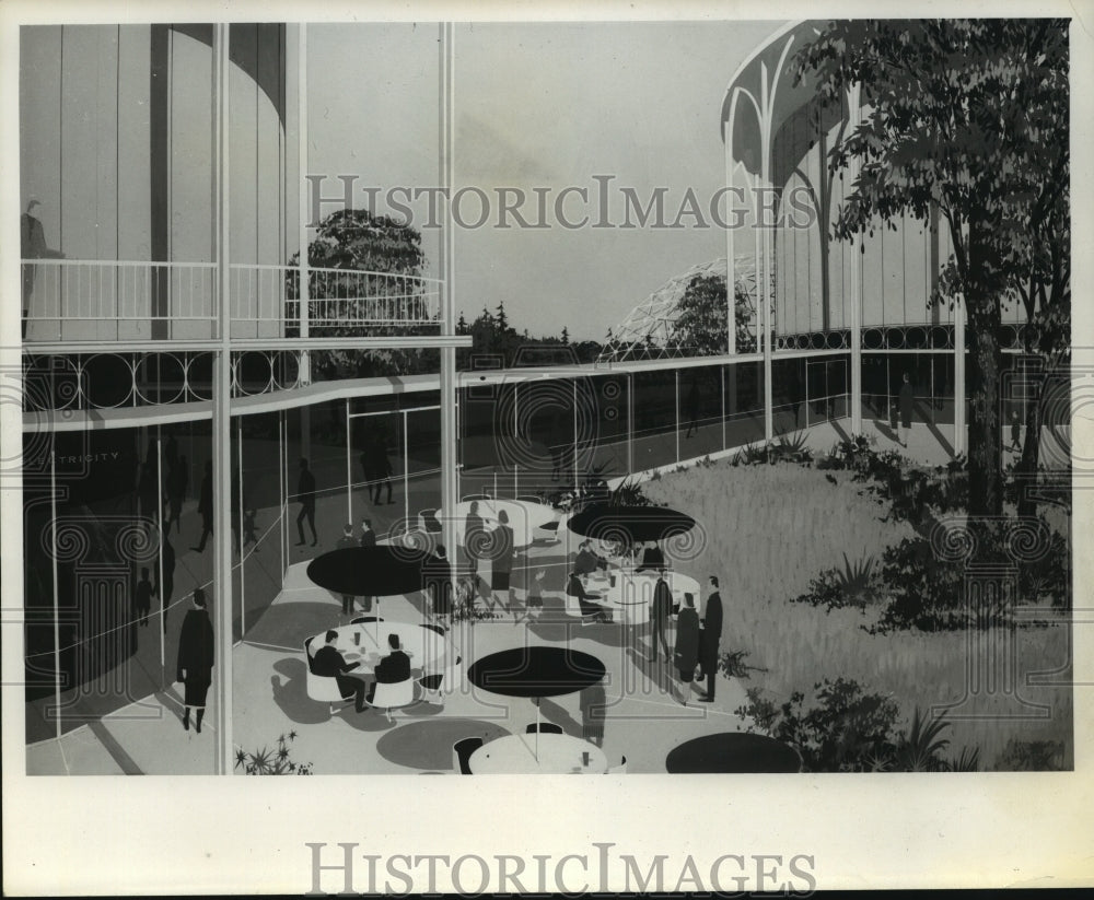 1963 Depiction of Patio Area - Historic Images