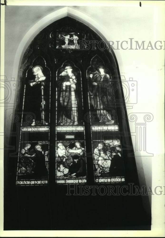 1994 Press Photo Stained glass at St. Peter's Church, Albany, New York - Historic Images