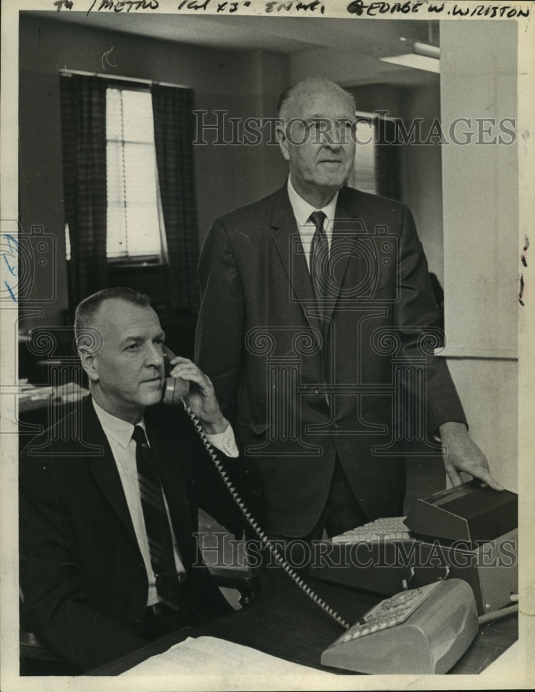 1968 George Wriston Jr. and Sr. in their Albany, New York office - Historic Images