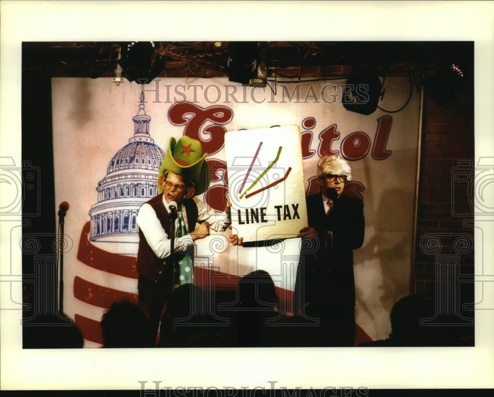 Press Photo Capitol Steps performance group performs a skit in Washington, DC- Historic Images