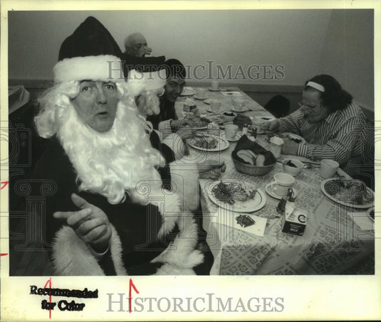1992 Press Photo Albany, NY "South End Santa" at Knights of Columbus dinner - Historic Images