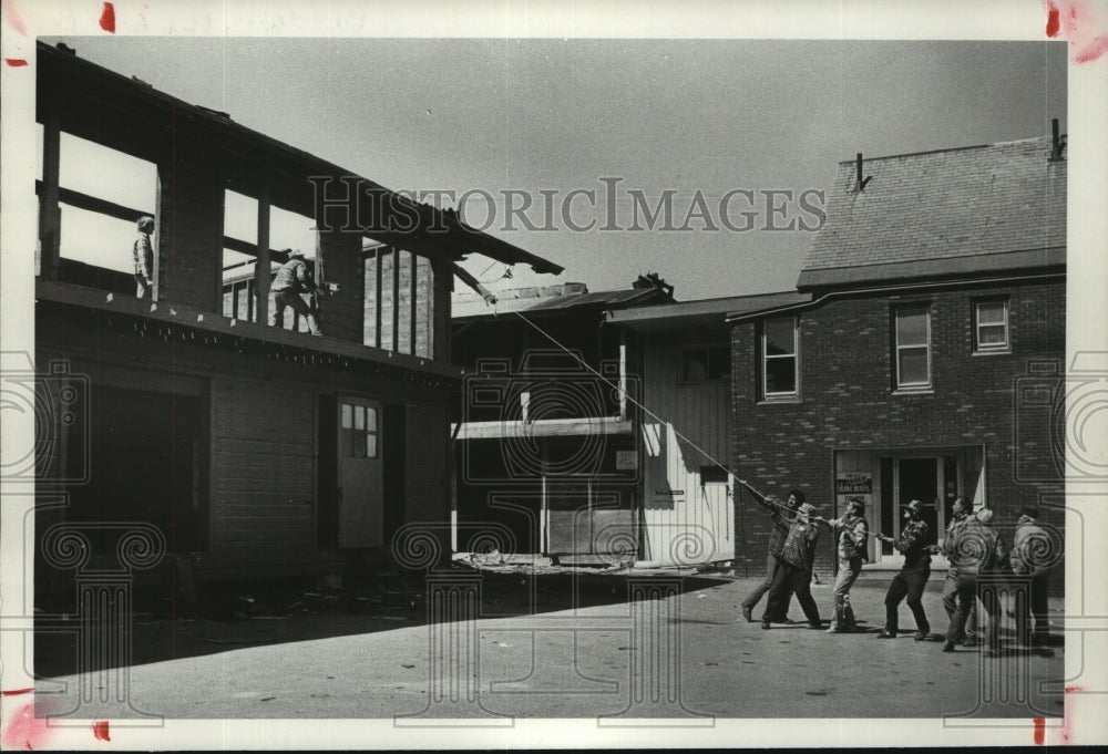 1981 Press Photo Construction at Woodbury Lumber Co., Schenectady, New York - Historic Images