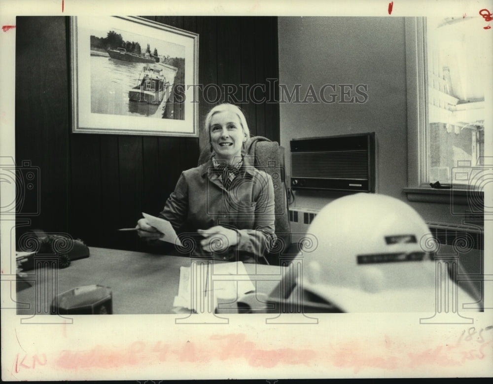 1980 Niskayuna, New York Town Supervisor Mardy Moore at Town Hall - Historic Images