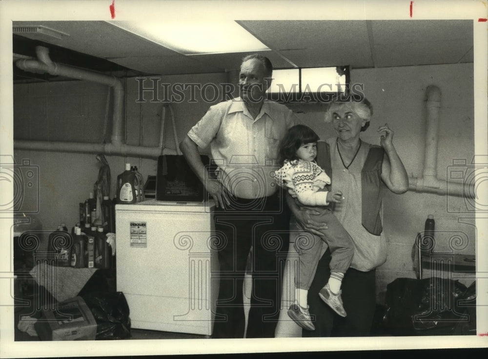 1984 Mr &amp; Mrs Ray Nelson with grandaughter Milisia Cardillo, Cohoes - Historic Images