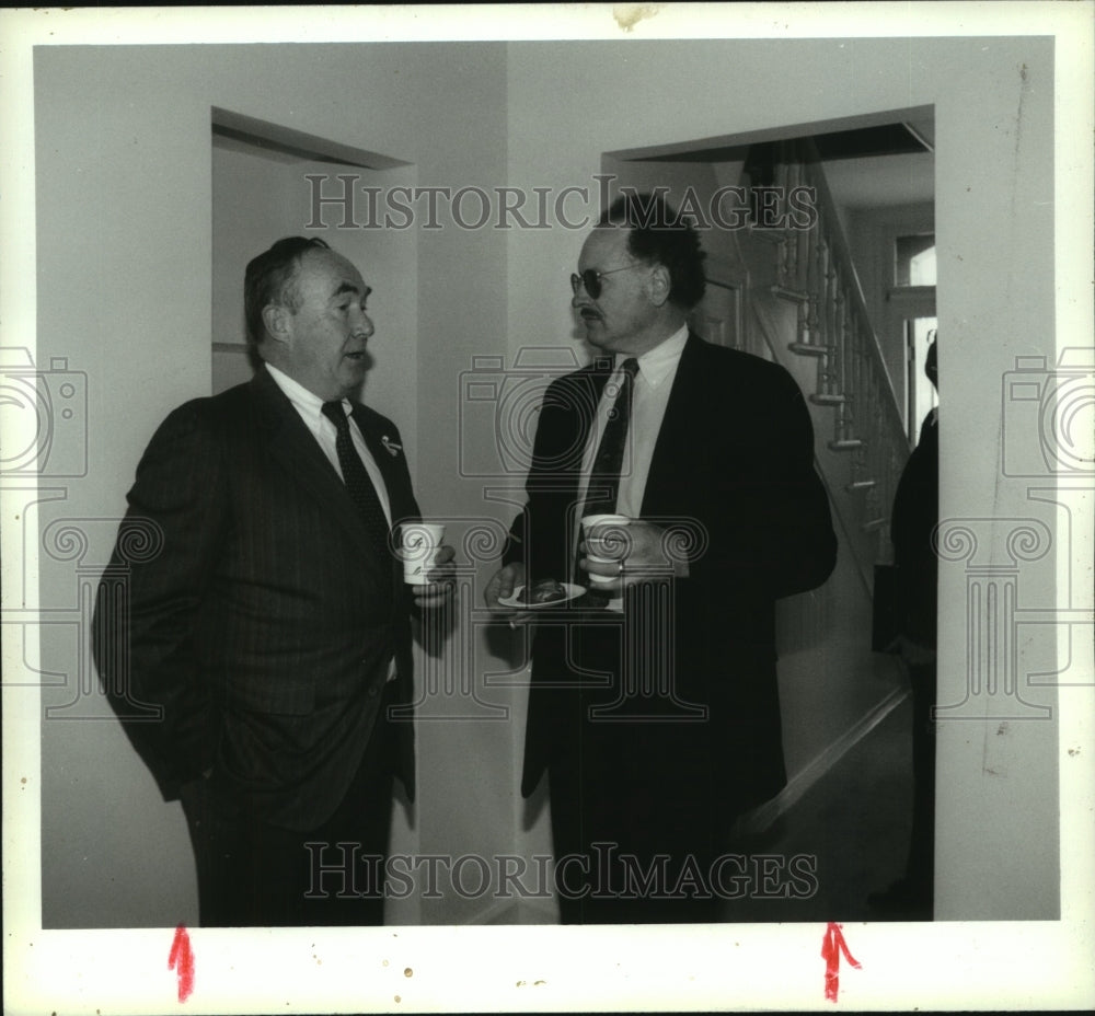 1993 Press Photo Albany, NY Mayor Whalen & Stocky Clark, State Housing & Renewal - Historic Images
