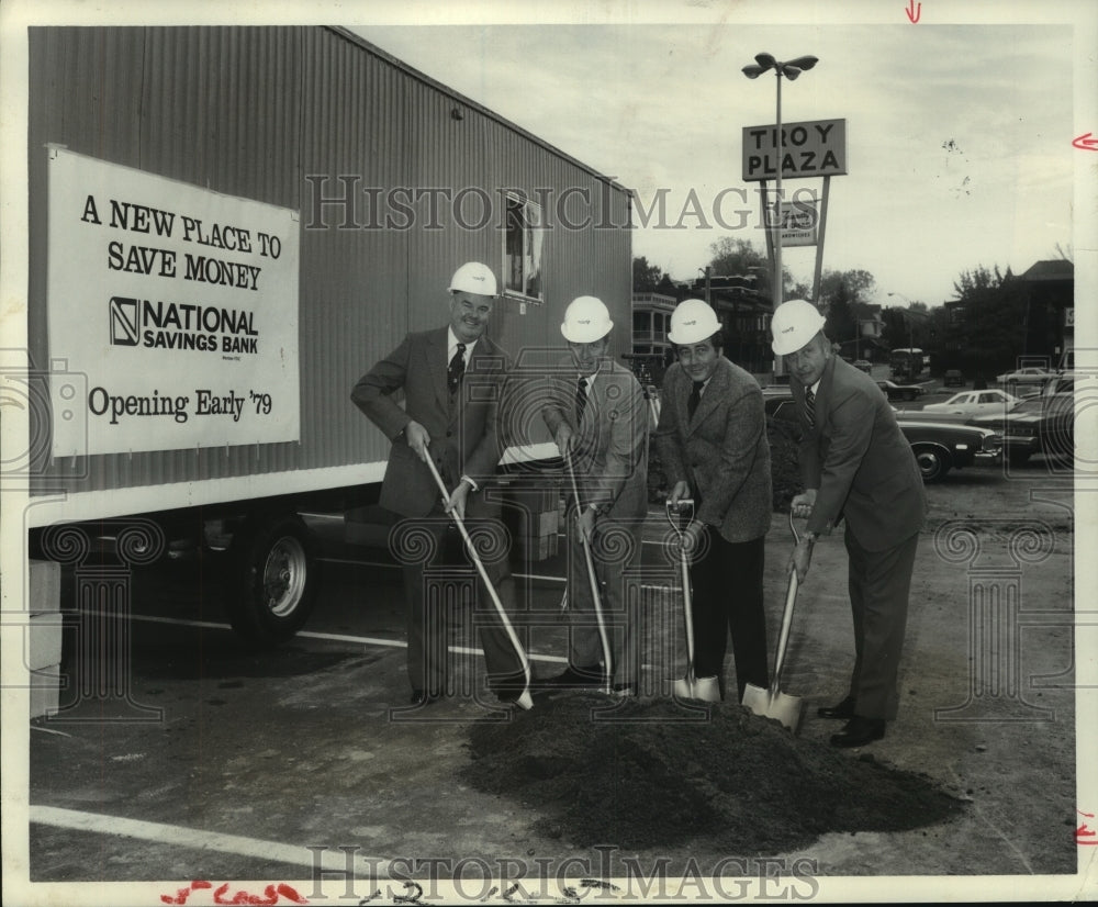 1978 Men at National Savings Bank groundbreaking for Troy Office - Historic Images