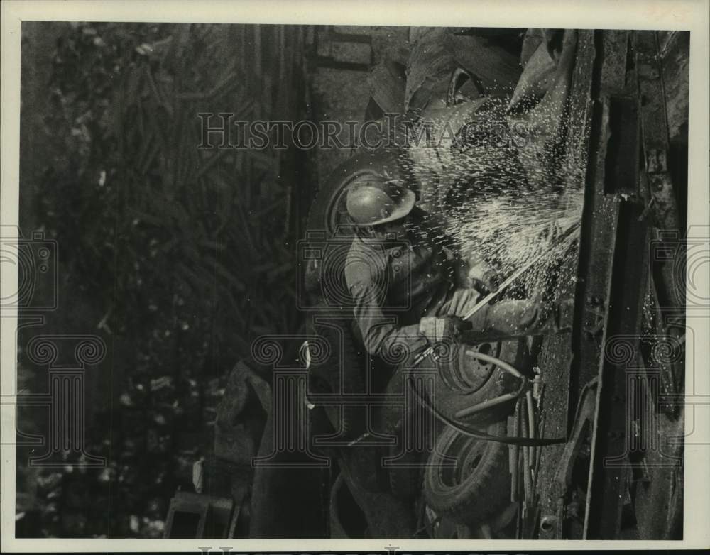 1981 Schiabothason Corporation, man welding - Historic Images