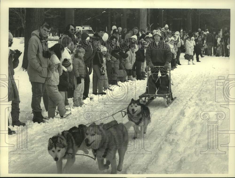 1988 Saratoga State Park, New York Winter Carnival Sled Dog races - Historic Images