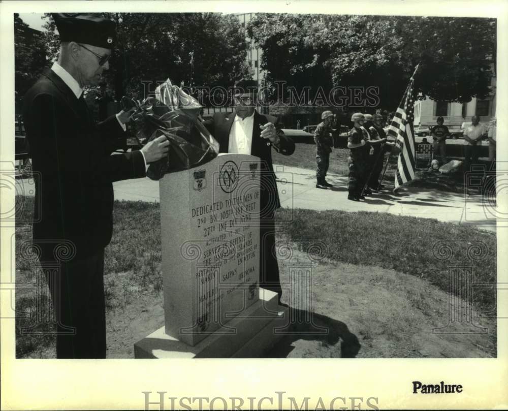 1992 Memorial dedication ceremony in Veterans Park, Schenectady, NY - Historic Images