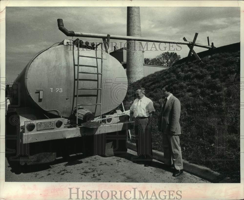 1979 Schenectady, New York, Tanker truck stopped from taking sledge - Historic Images