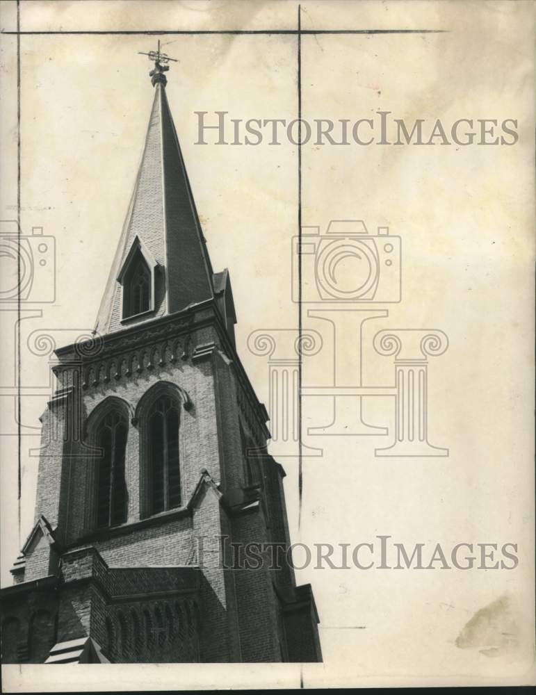 1959 Press Photo Westminster Presbyterian Church, Albany New York steeple - Historic Images