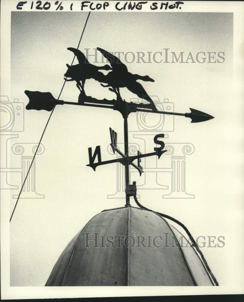 1975 Weathervane on King's BP Station, McKownville, New York - Historic Images