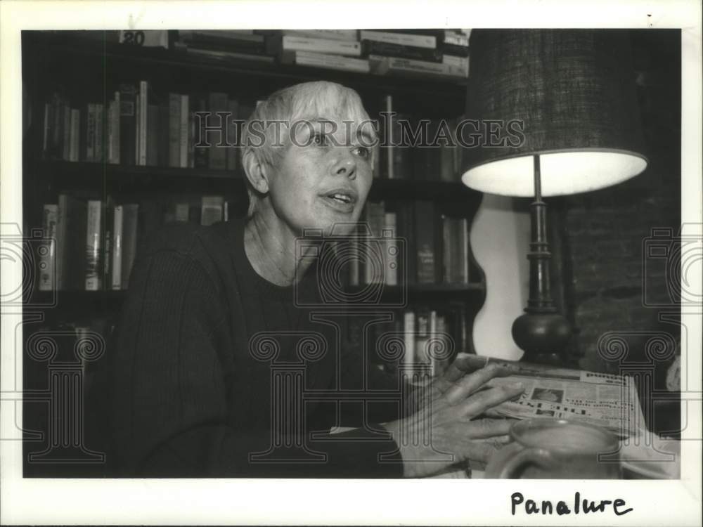 1992 Press Photo Stephanie Wenk in library of her Greenwich, New York home - Historic Images