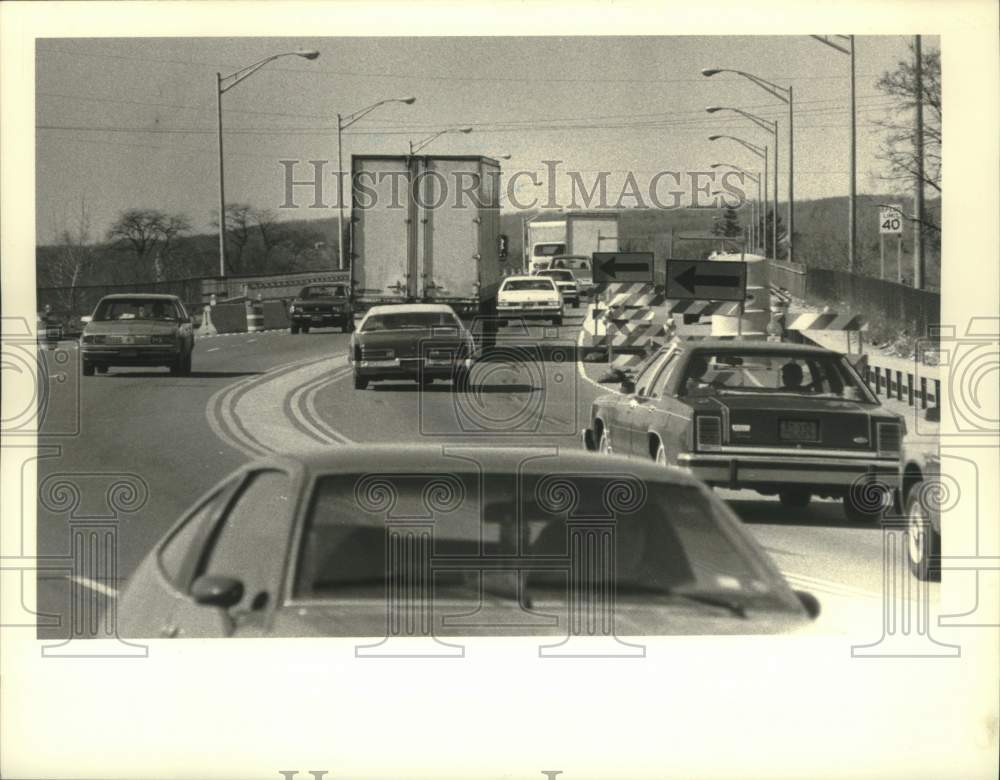 1986 Traffic on Western Gateway Bridge in Scotia, New York - Historic Images