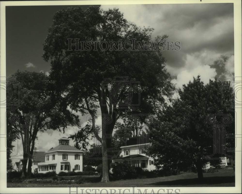 1988 Press Photo Houses along the Saint John River in New Brunswick, New York - Historic Images