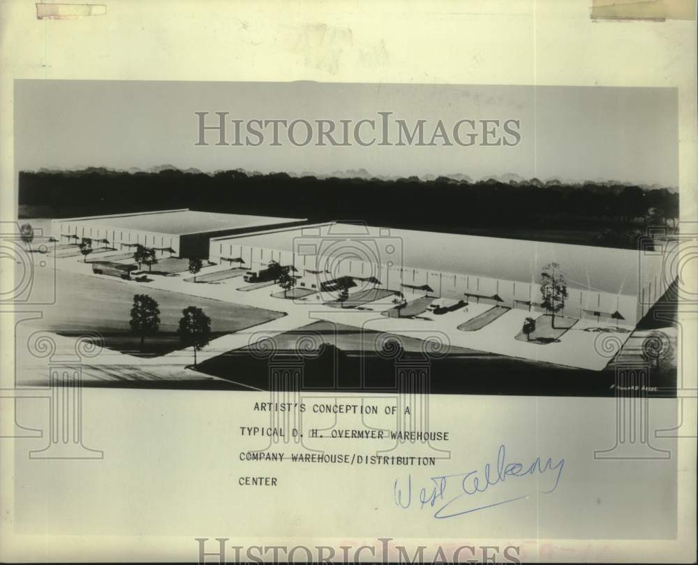 Press Photo Artists conception of D.H. Overmyer Warehouse Distribution NY - Historic Images