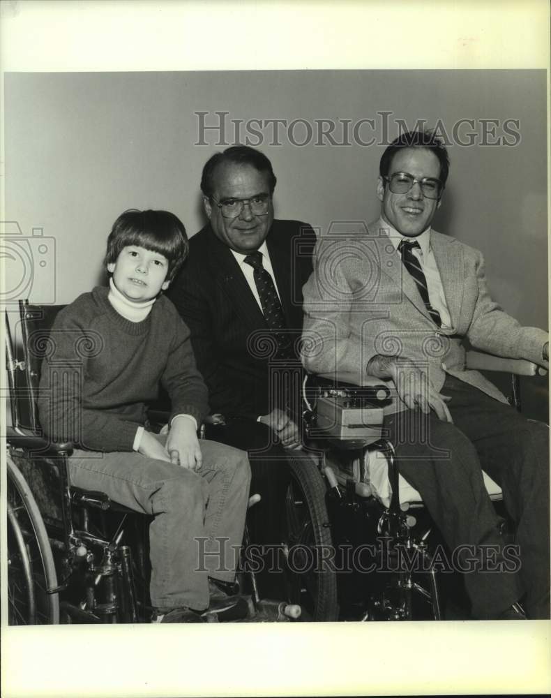 1985 Telethon Chairman with Child and Adult Representatives - Historic Images