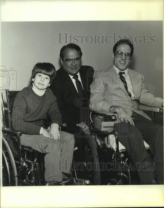 1985 Telethon Chairman with Child and Adult Representatives - Historic Images
