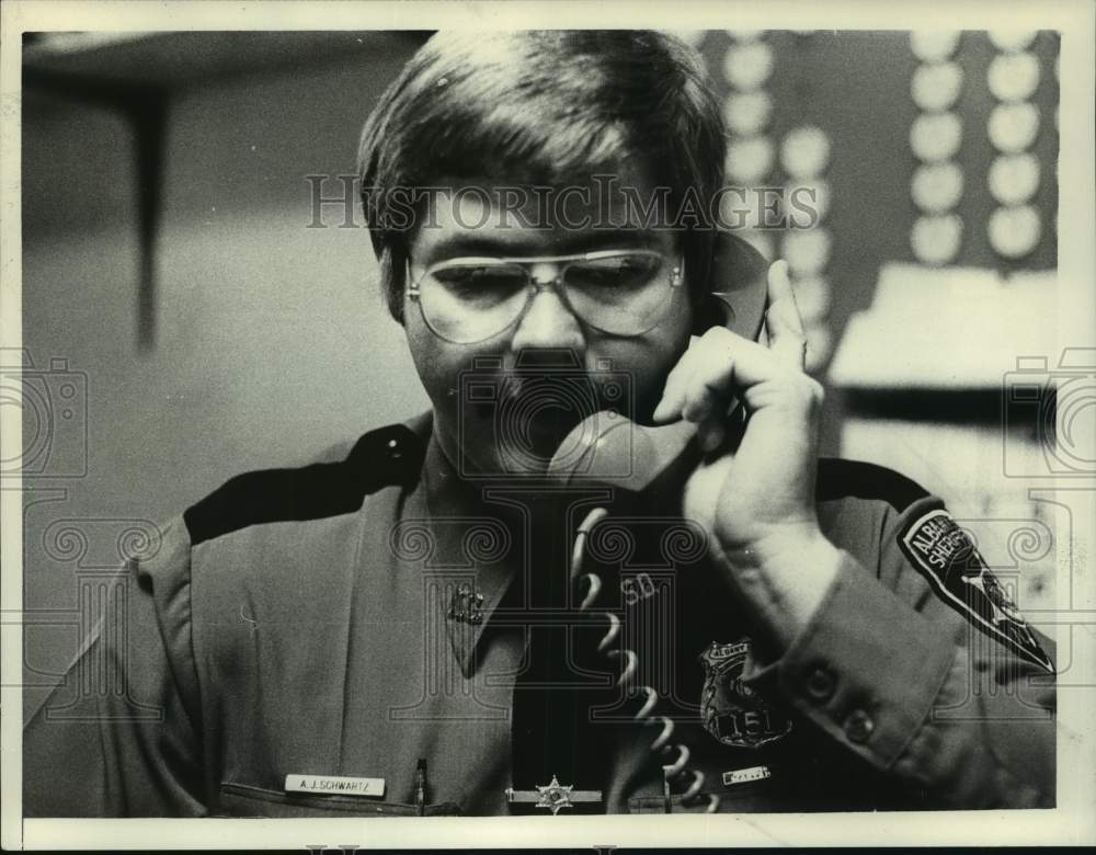 1979 Press Photo Tony Schwartz, President, Albany County, NY Sheriff&#39;s Union - Historic Images
