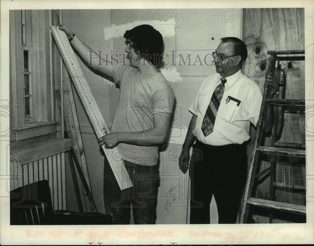 1980 Press Photo Construction repairs made at Scotia, New York Police Department - Historic Images