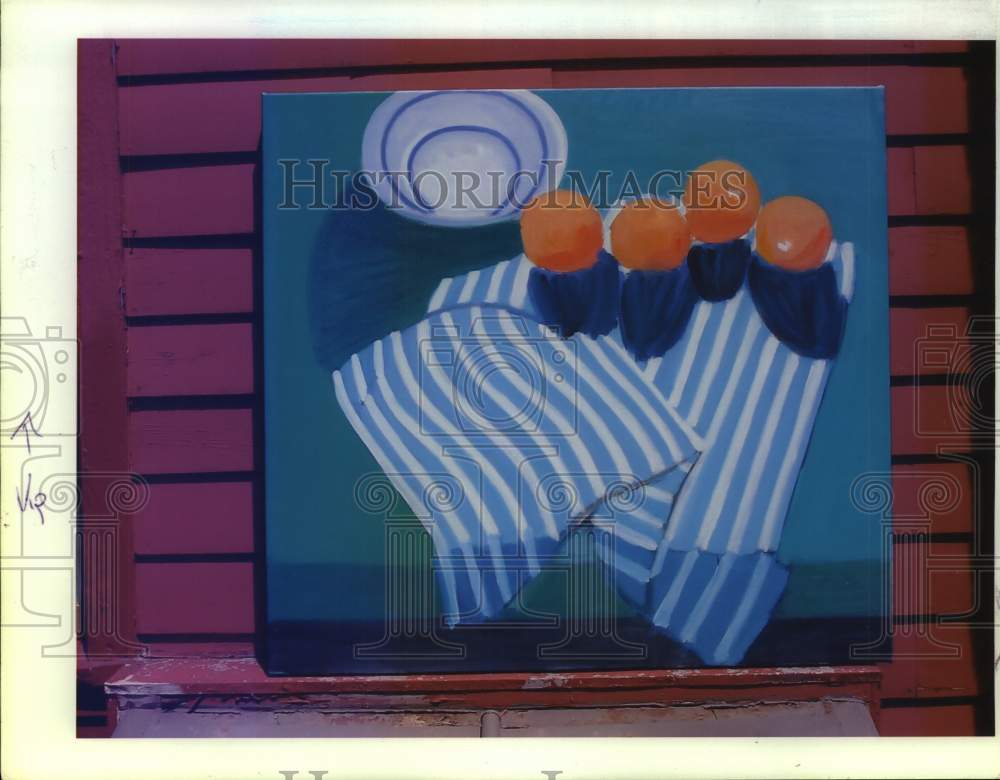 2002 Press Photo &quot;Oranges&quot; oil painting by Robert Nunnelley - tua15745 - Historic Images