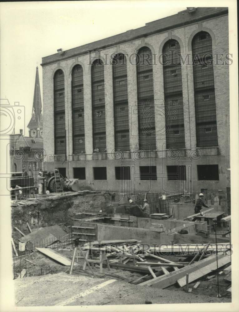 1983 Press Photo Exterior view construction of Schenectady New York County Jail - Historic Images