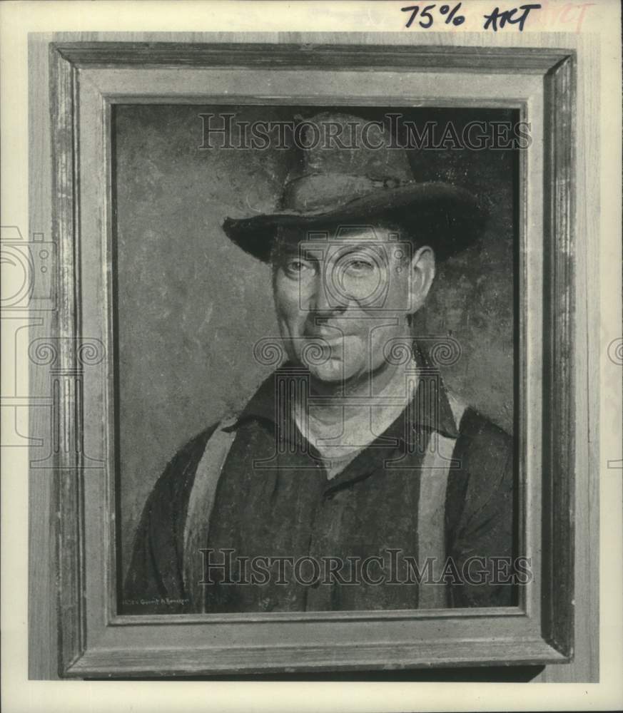 1981 Press Photo Painting by Gerrit Beneker at Schenectady Museum, New York - Historic Images