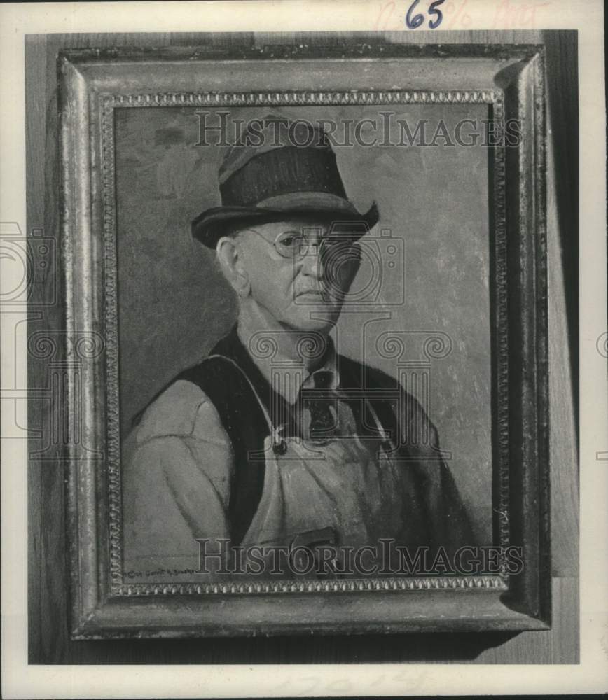 1981 Press Photo Painting by Gerrit Beneker at Schenectady Museum, New York - Historic Images