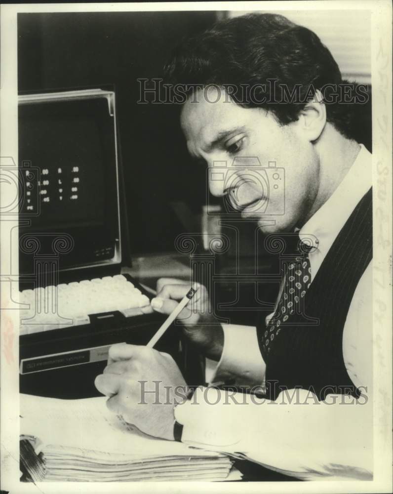 1981 Press Photo Martin D. Sass at work in his New York office - tua16131 - Historic Images
