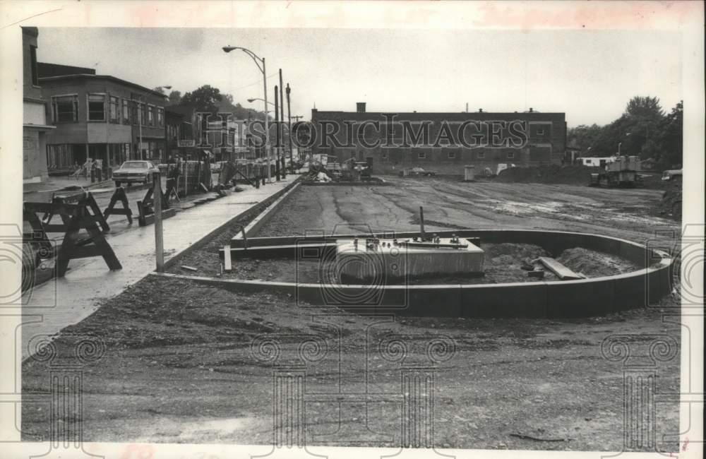 1981 Press Photo Construction site on Broadway in Schenectady, New York - Historic Images