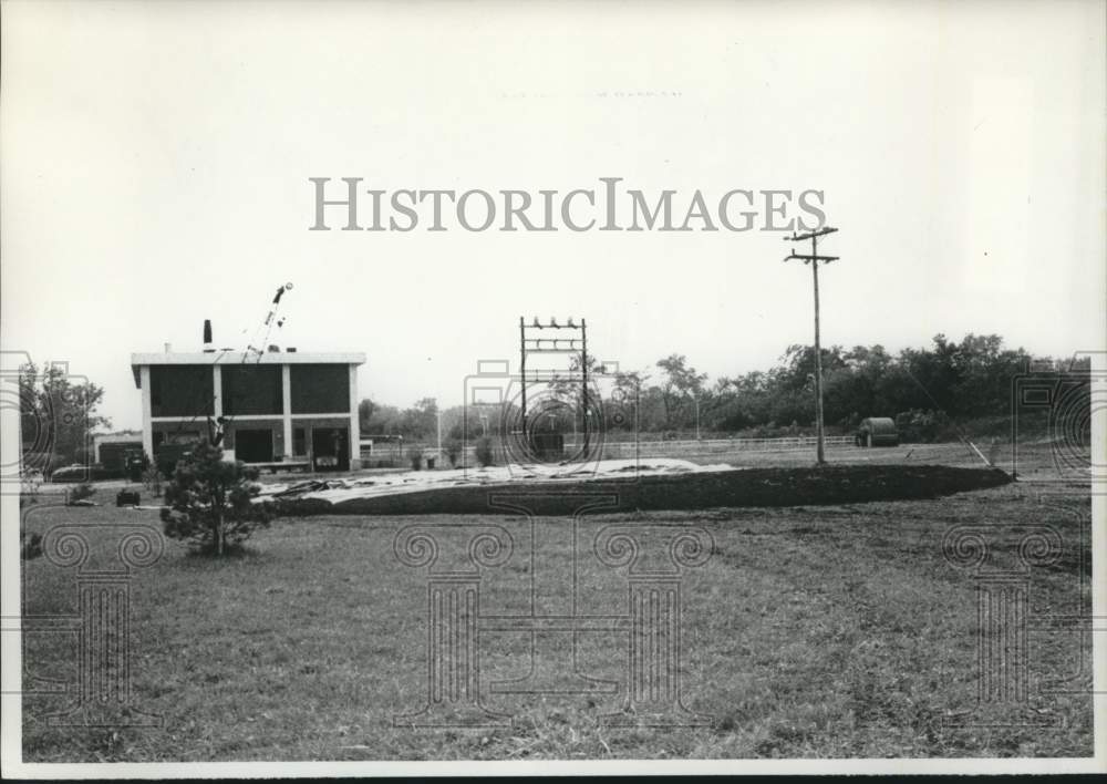 1980 Press Photo Sludge pile at Schenectady, New York Sewage Plant - tua16846 - Historic Images