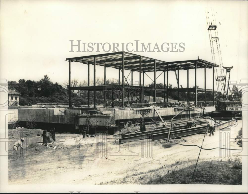 1973 Press Photo Construction of Schenectady, New York Sewage Treatment Plant-Historic Images