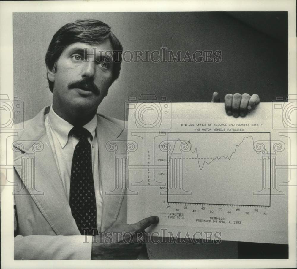 1983 Press Photo Drunk Driving Task Force director speaks in Albany, New York - Historic Images