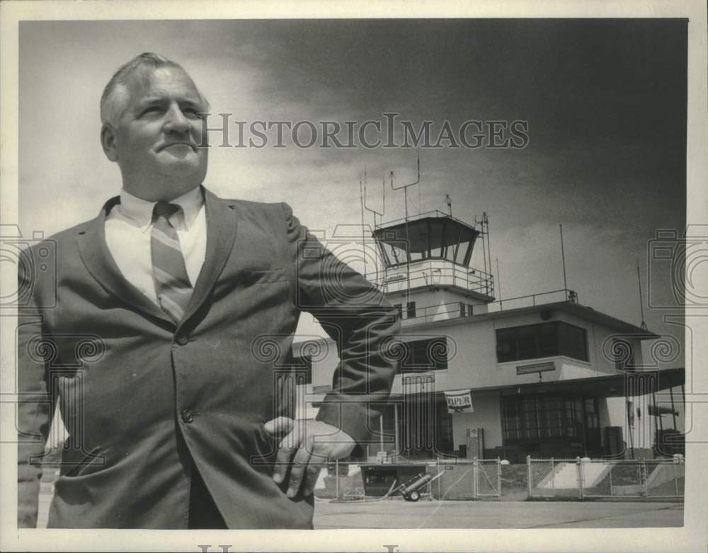 1969 John Webster, Warren County Airport manager, Glens Falls, NY-Historic Images