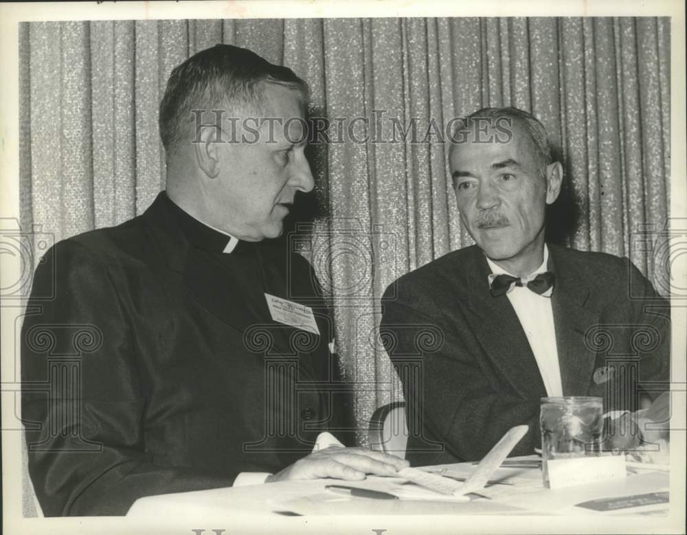 1963 Reverend Giles Webster &amp; Clare Timberlake confer in New York - Historic Images