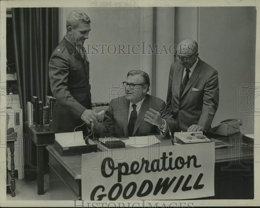 1970 New York Governor records message for Operation Goodwill - Historic Images