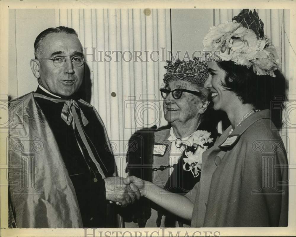 1963 Brady Hospital auxiliary honors Monsignor O&#39;Malley in New York - Historic Images