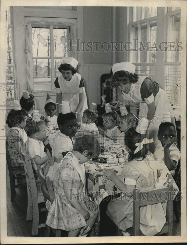 1961 Birthday party at St. Margaret&#39;s House &amp; Hospital, Albany, NY - Historic Images