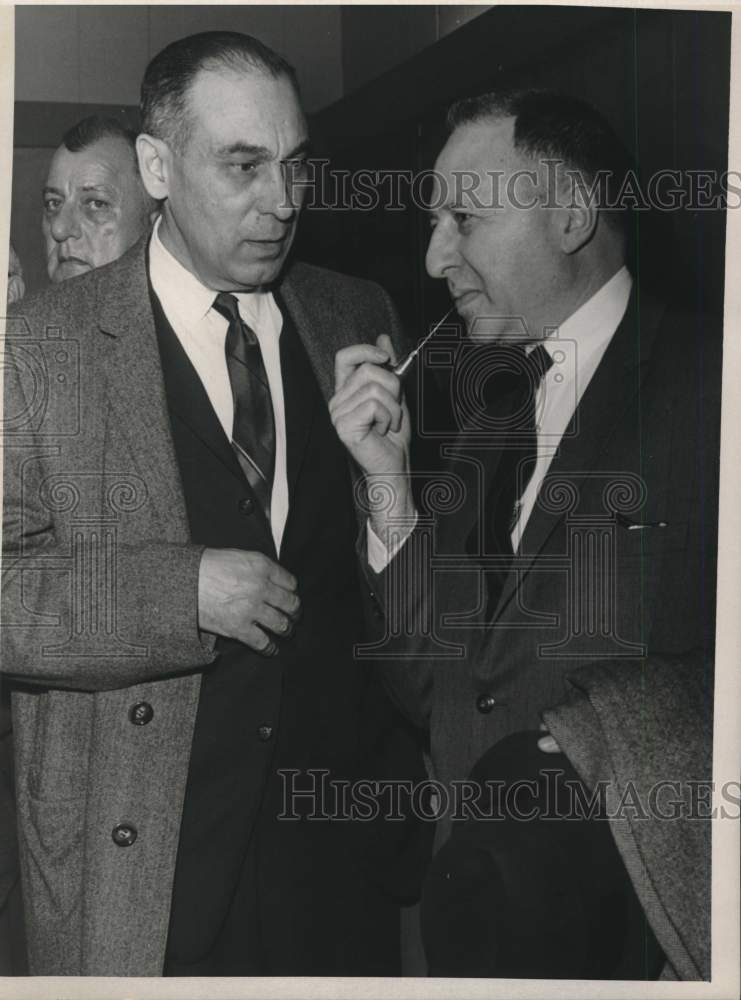  Albany County NY Assemblyman Harvey M Lifset smokes pipe - Historic Images
