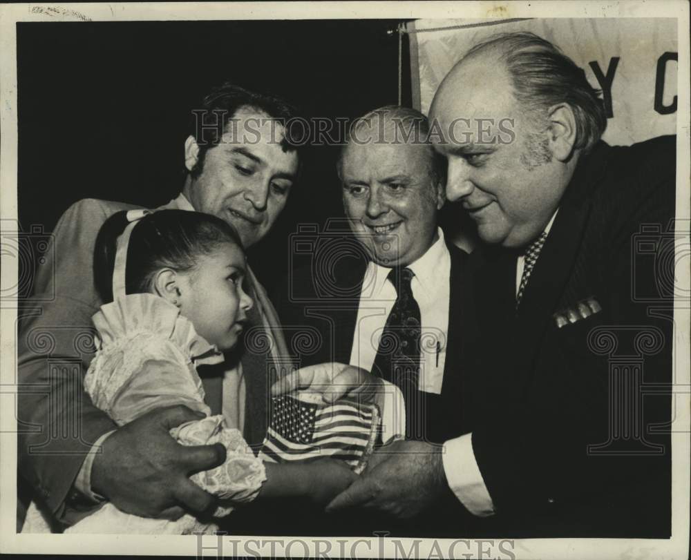 1972 Albany, New York Rotary Club officials meet new US citizens - Historic Images