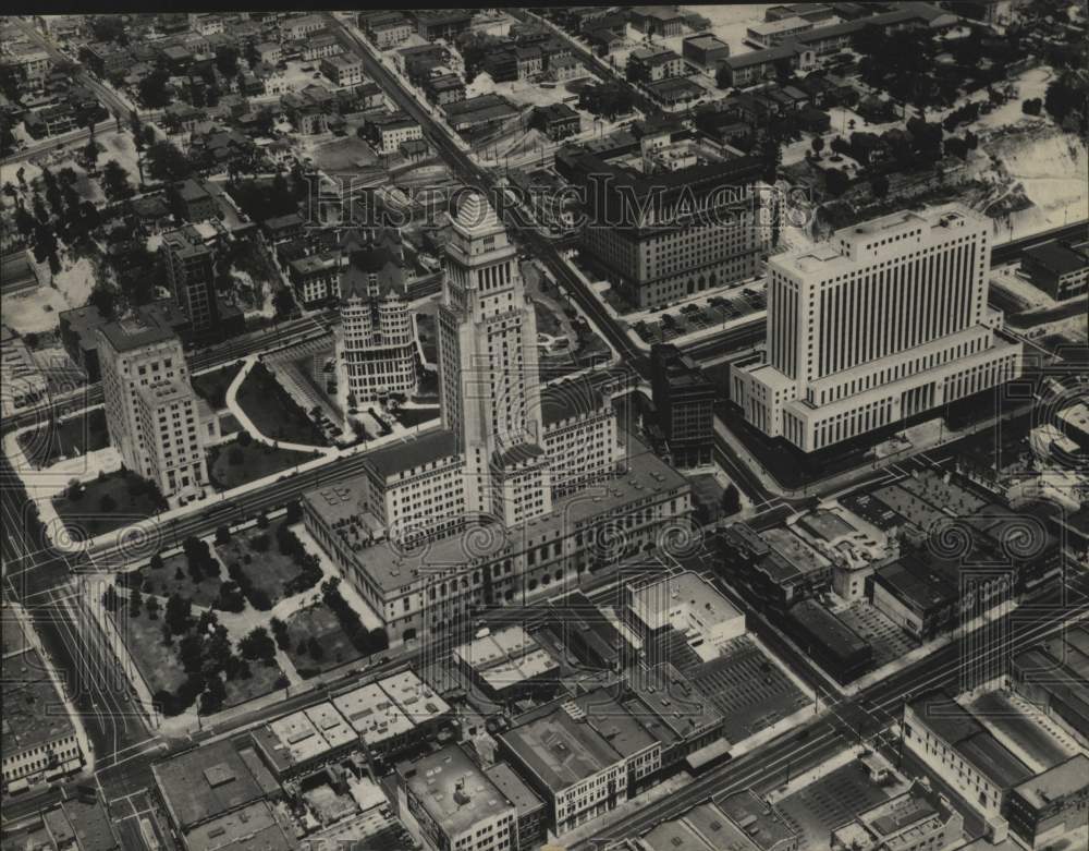 1953 Aerial view of downtown Los Angeles, California - Historic Images